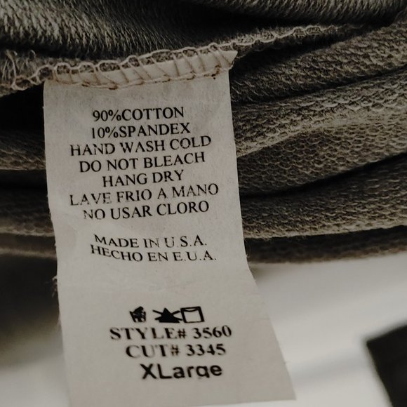 WCSP Men's Size XL Short Sleeve Shirt Elongated Hem Extended Rounded Tail Grey - Picture 6 of 8